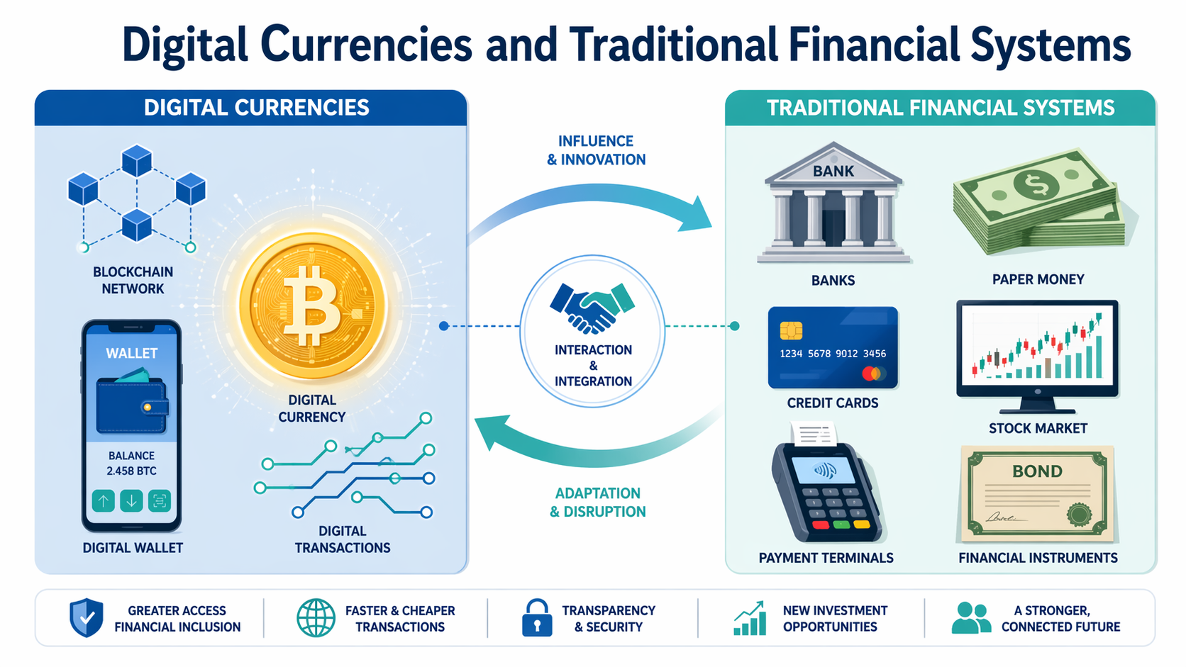 Analyse the Effects of Digital Currencies on Traditional Financial Systems