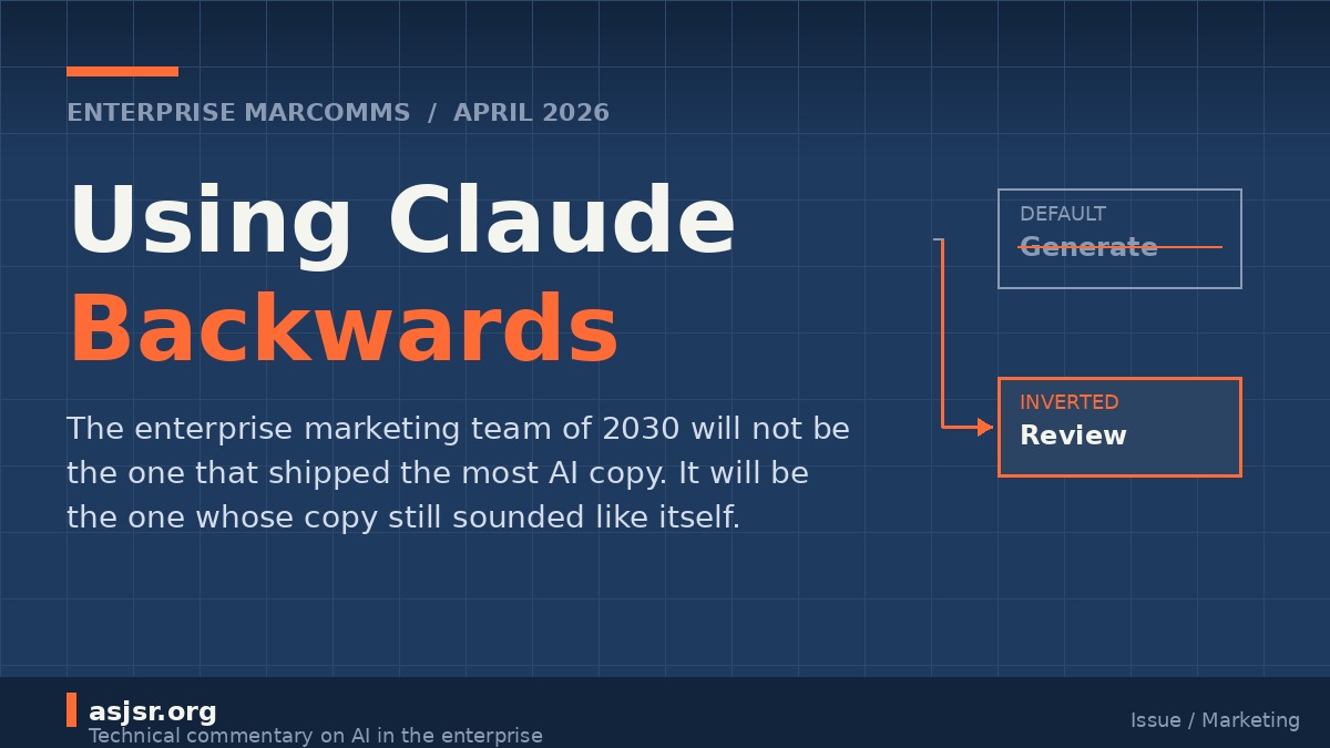 Claude Is Not Your Copywriter. It Is Your Reviewer.