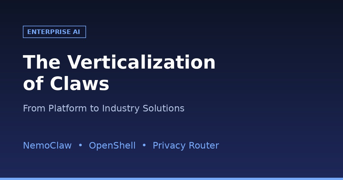 The Verticalization of Claws: From Platform to Industry Solutions